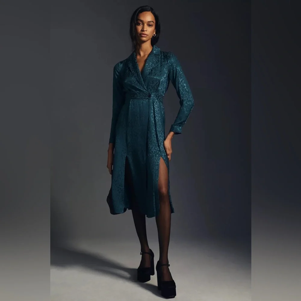 Jacquard Blazer Wrap Midi Dress_7